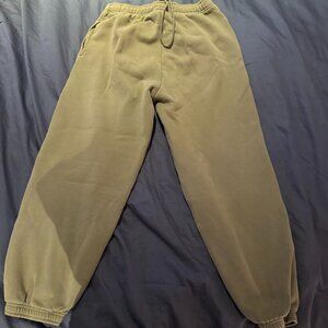 Aritzia TNA Cozy Fleece Mega Fit Sweatpants M Khaki Brown Olive Joggers